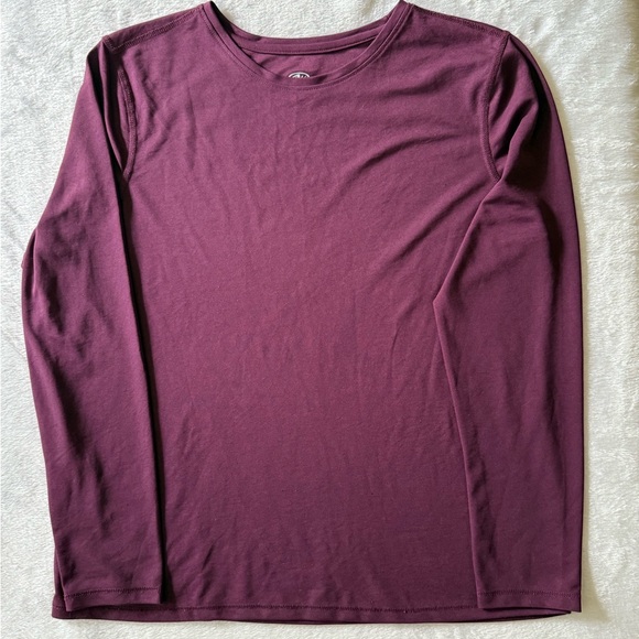 Athletic Works Maroon and Gray Long Sleeve T-Shirts, L - Picture 4 of 9